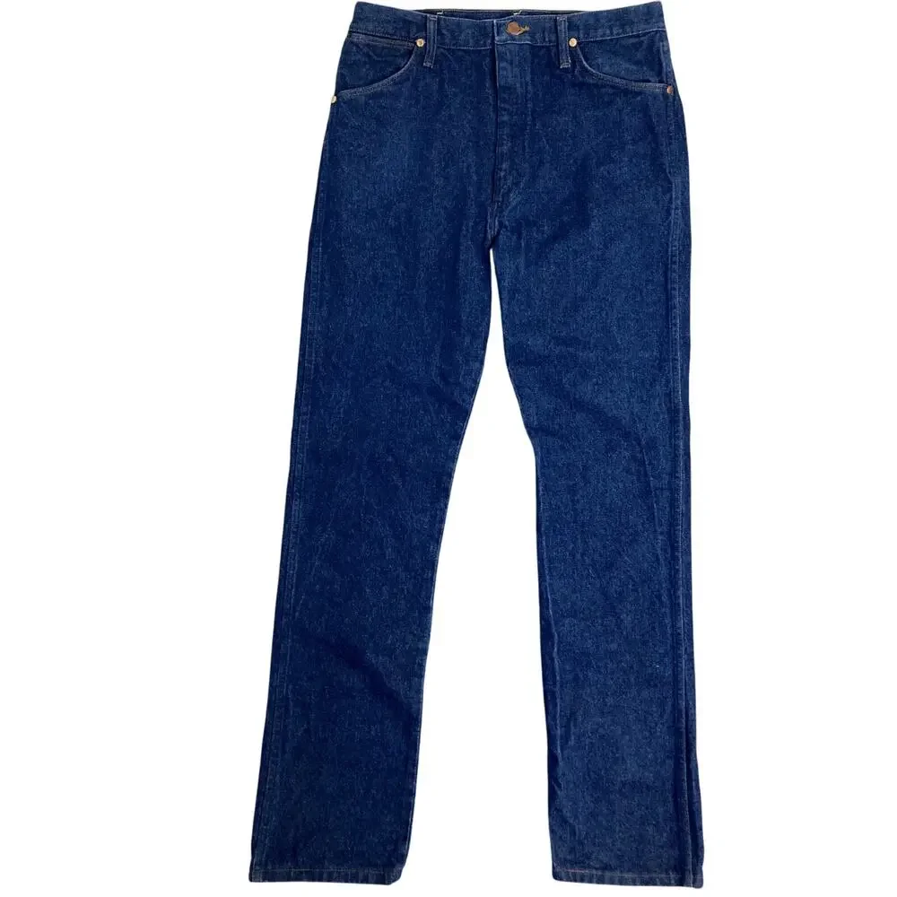 Wrangler Jeans Cowboy Cut Mens 36X36 Blue Dark Wash Straight Workwear Tall 13MWZ